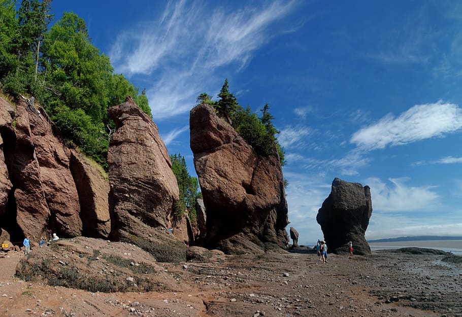 View on Hopewell Rocks in New Brunswick
