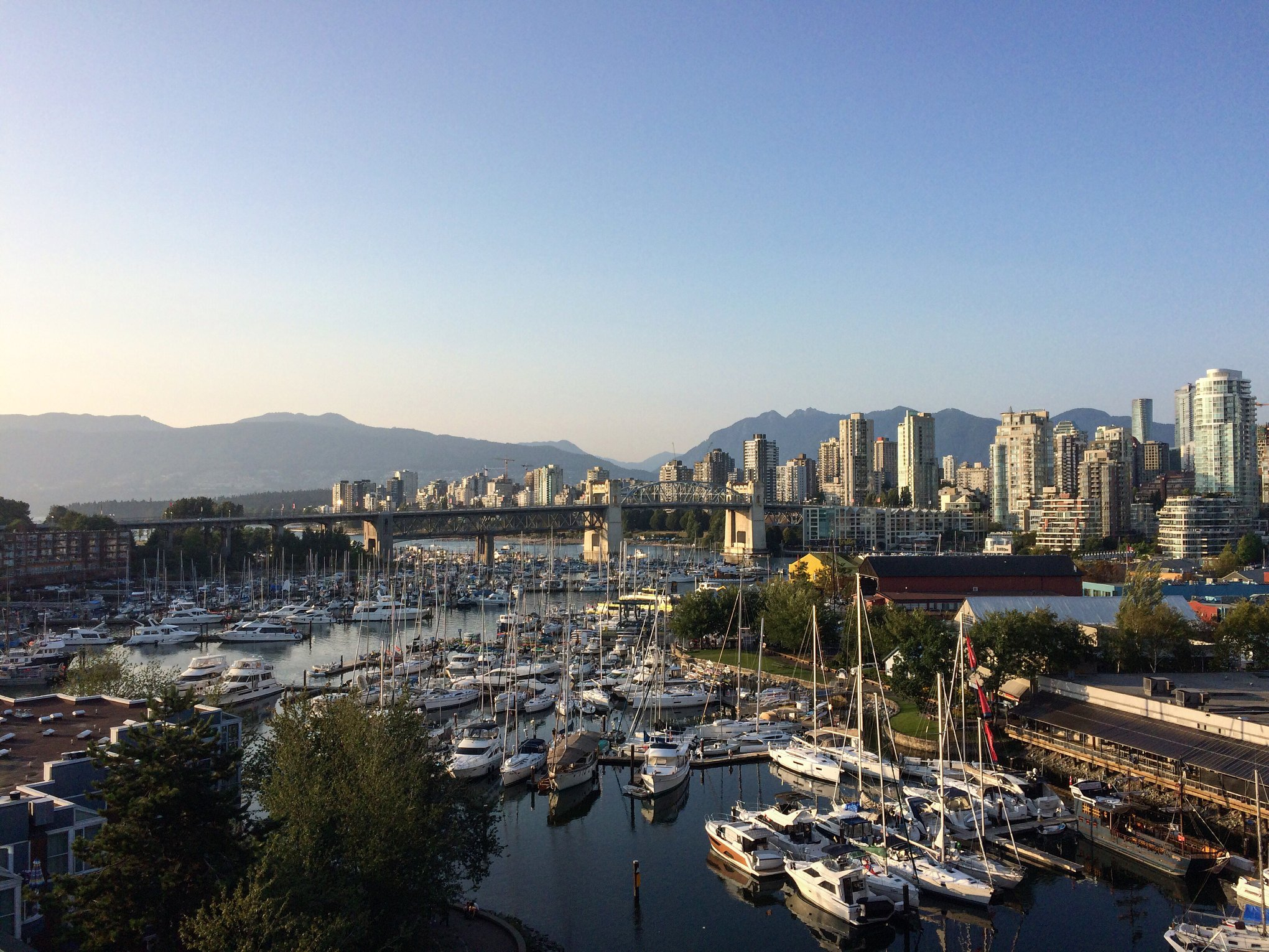 Vancouver from above Granville Island